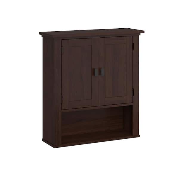 Hayward 24.5 in. H x 7.88 in. D x 22.81 in. W Bathroom Storage Wall Cabinet and Laundry Cabinet in Dark Woodgrain