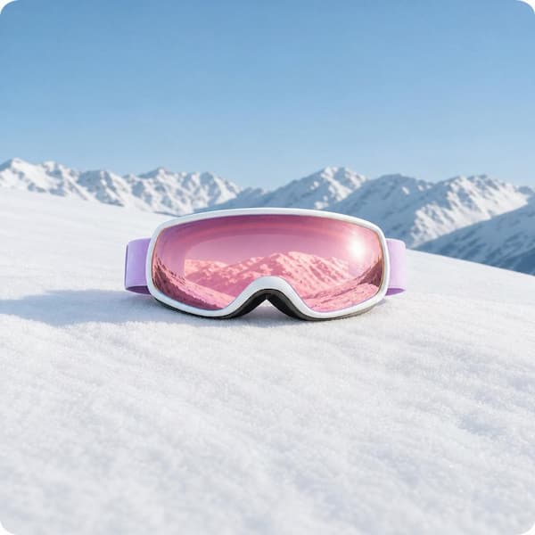 6.69 in. Kids Ski Goggles with Anti-Fog UV400 Lens, TPU Frame and