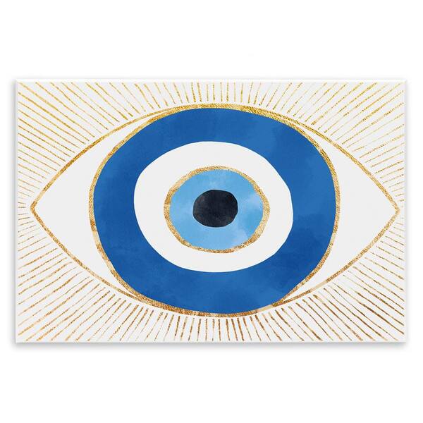 Evil Eye Shape Striped Mati Symbol by Ziwei Li Unframed Graphic Art Print Abstract 10 in. x 15 in.