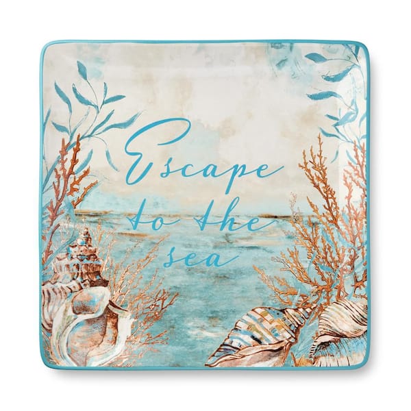 Certified International Escape to the Sea 12.5 in. Multi-Colored Ceramic Platter
