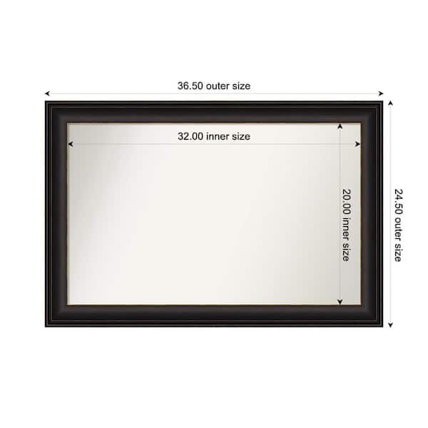 Amanti Art Trio Oil Rubbed Bronze 36.5 in. x 24.5 in. Custom Non-Beveled Recycled Polystyrene Framed Bathroom Vanity Wall Mirror