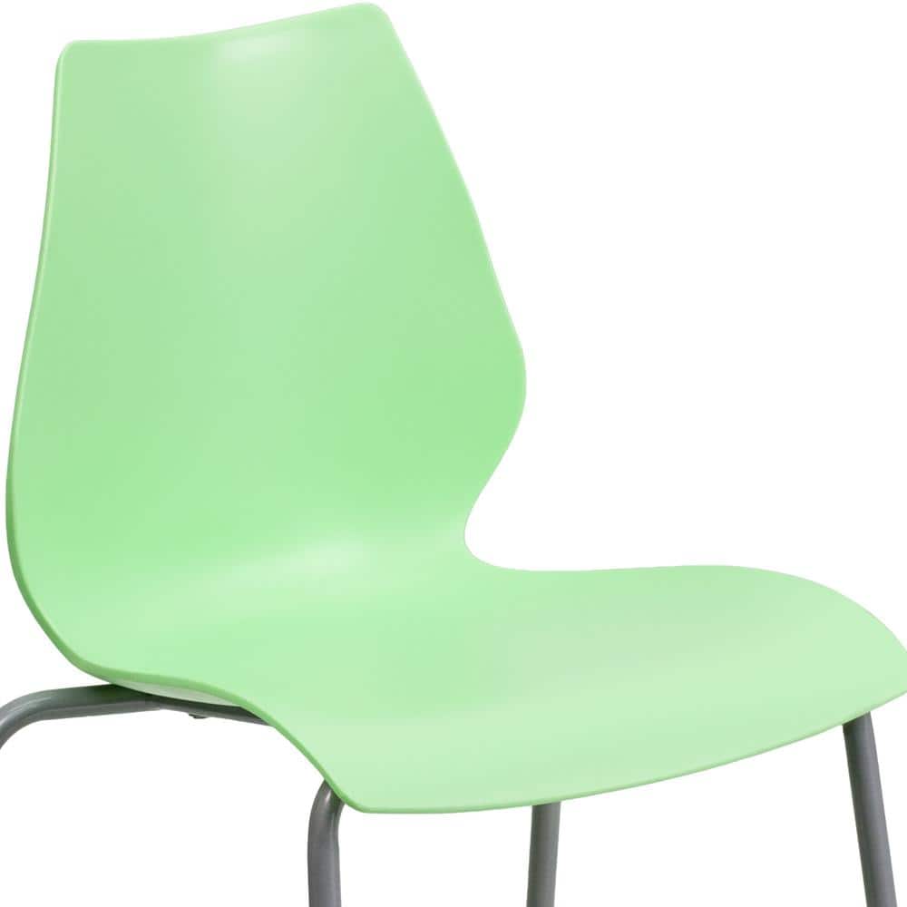 Hercules Series 770 lb Green Polypropylene Stack Chair with Silver Frame