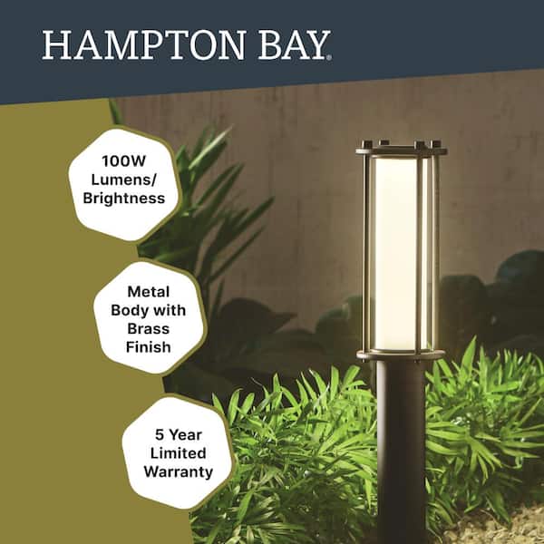 naam Wauw Knuppel Hampton Bay Ashford Low Voltage Landscape Antique Brass Path Light with  1.4-Watt 100 lumen Integrated LED LBO-N1BR3000K6B - The Home Depot