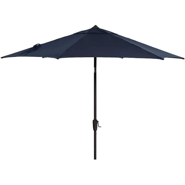 Hanover Montclair 9 ft. Market Patio Umbrella in Navy Blue
