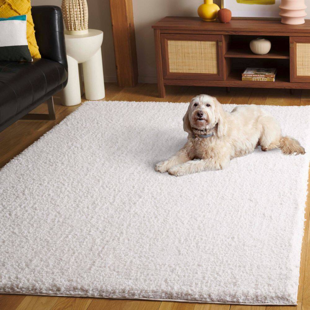 Rumi Shag 9 ft. x 12 ft. Ivory Modern Solid Area Rug - thumbnail 7
