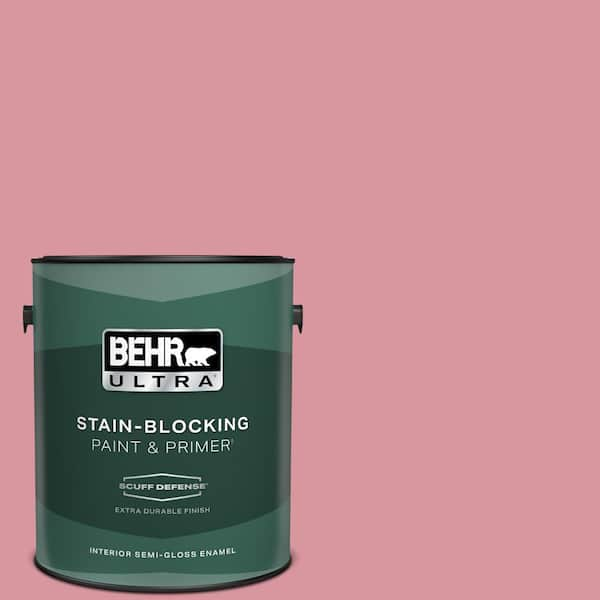 BEHR ULTRA 1 gal. #M150-4 Glow Pink Extra Durable Semi-Gloss Enamel Interior Paint & Primer