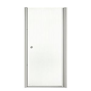 Fluence 35-1/4 in. x 65-1/2 in. Semi-Framed Pivot Shower Door in Silver with Handle