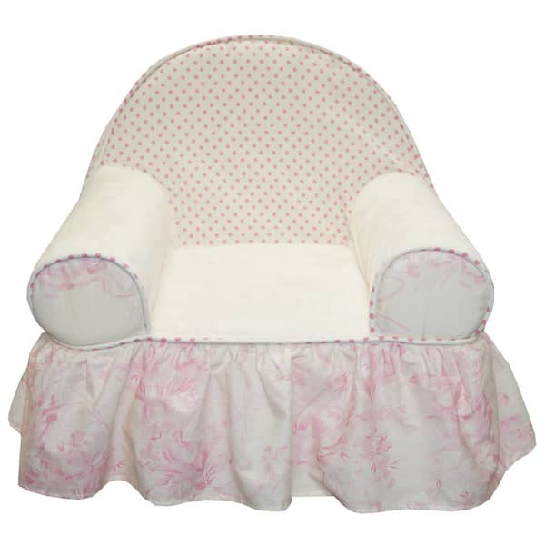 Cotton Tale Designs Heaven Sent Pink and White Cotton Pink and White Floral Toile Baby's 1st Foam Chair