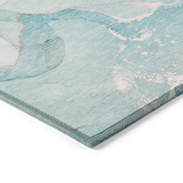 Chantille ACN517 Teal 2 ft. 6 in. x 3 ft. 10 in. Machine Washable Indoor/Outdoor Geometric Area Rug