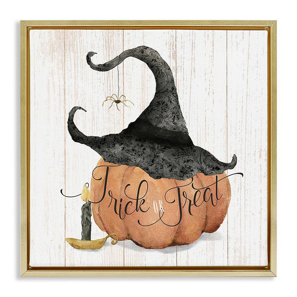 Pumpkin and Witch Hat by Deane Beesley 1-Piece Floater Frame Graphic Print Typography Poster Art Print 25 in. x 25 in. price history on PriceWatchPro