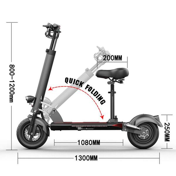 OKAI Electric Scooter For Adults, 24 MPH Power By MAX 1000W Motor Fast E Scooter, 43.5 Miles Long Range, Dual Spension & Brakes, Foldable Kick Scooter, Colorful LED Light Bar