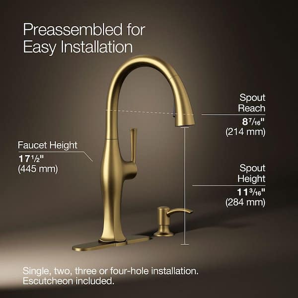 KOHLER Sundae Single-Handle Pull Down Sprayer Kitchen Faucet in