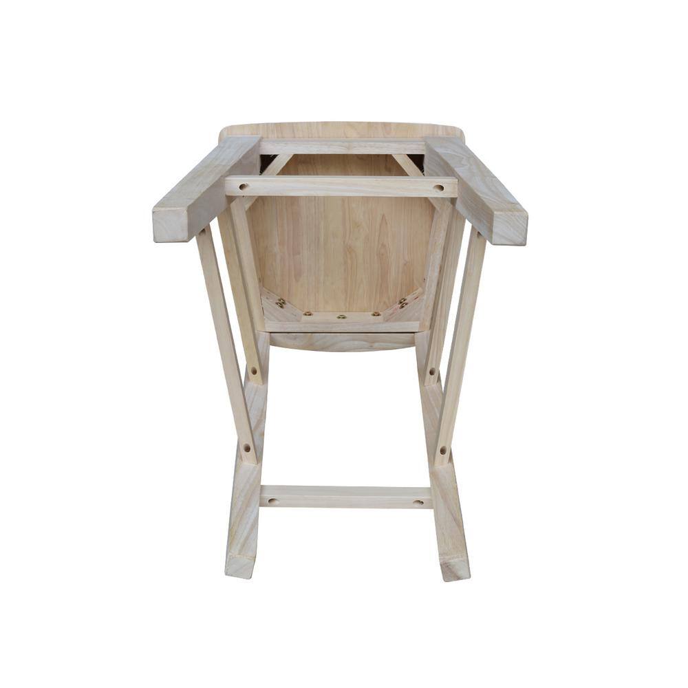 Rustic Farmhouse 30" Saddle-Style Solid Wood Barstool in Natural Brown