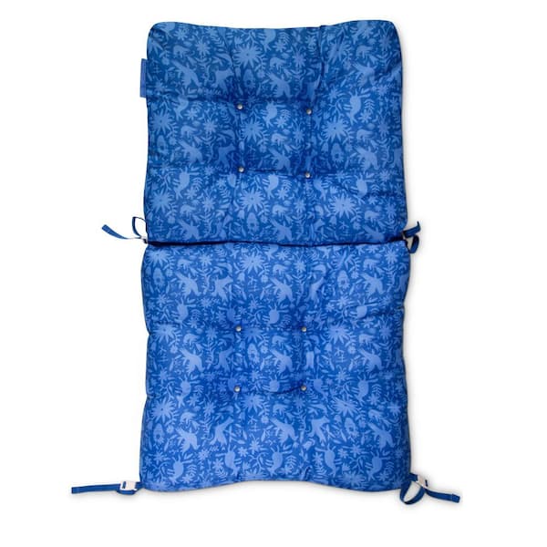 Classic Accessories Frida Kahlo 21 in. W x 22.5 in. H Outdoor Patio Dining Chair Cushion Seat/Back in Animalitos Azules