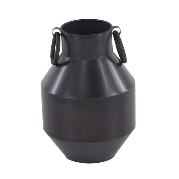 Litton Lane Dark Brown Metal Rustic Decorative Vase