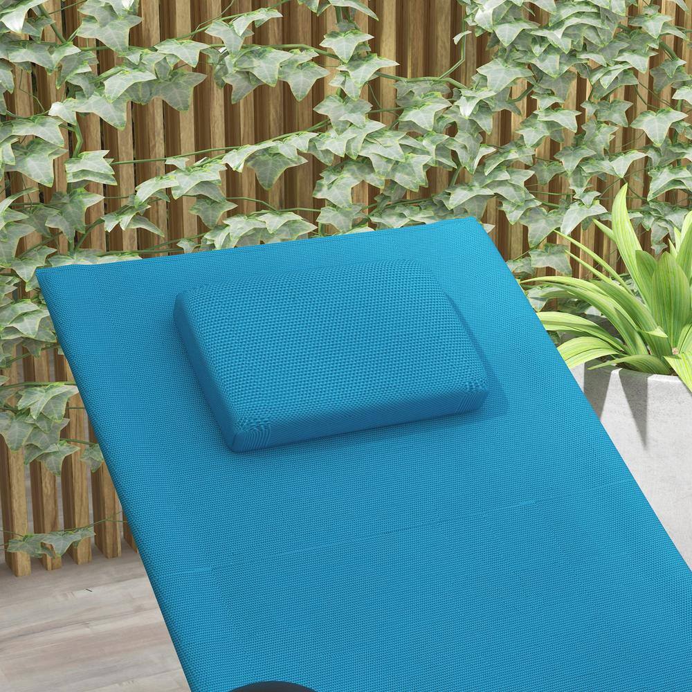 Light Blue Steel Zero Gravity Rocking Chaise Lounge Chair