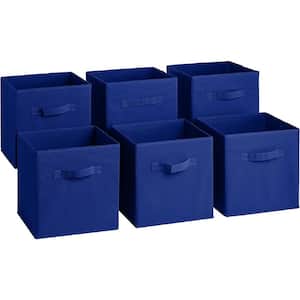 11 in. H x 10.5 in. W x 11 in. D Navy Blue Foldable Cube Storage Bin (6-Pack)