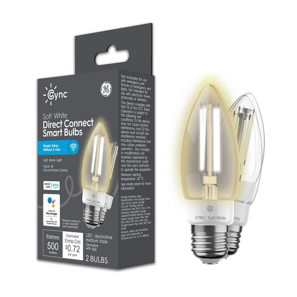 60W EQ B11 Soft White Medium Base Bulbs (2)