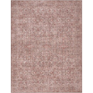 Red Blue 7 ft. 7 in. x 9 ft. 10 in. Asha Lilith Vintage Persian Oriental Area Rug