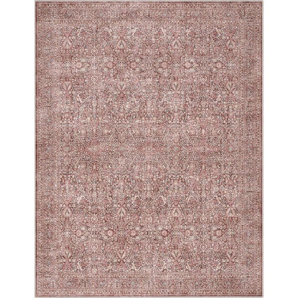 Well Woven Red Blue 7 ft. 7 in. x 9 ft. 10 in. Asha Lilith Vintage Persian Oriental Area Rug