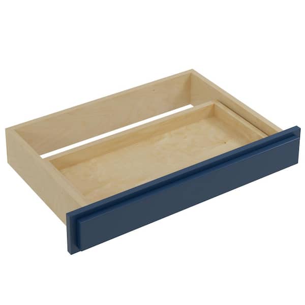 Home Decorators Collection Grayson 30 in. W x 17 in. D x 4.875 in. H Assembled Plywood Knee Drawer Cabinet in Mythic Blue with Soft Close