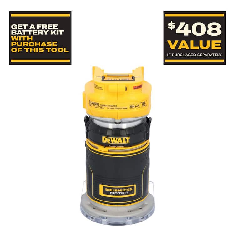 DEWALT 20V MAX XR Cordless Brushless Fixed Base Compact Router (Tool Only)