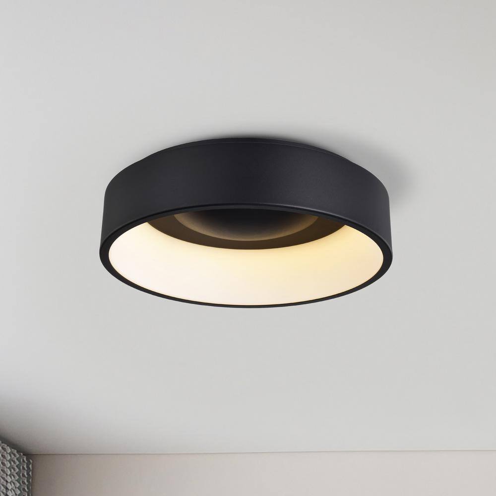 Orbit Modern Black Acrylic LED Flush Mount Light