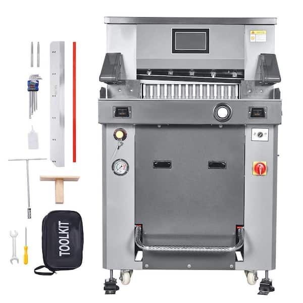 Electric Hydraulic Paper Cutter, 19.49 in. Tile Cutter with Steel Blade and Heavy Duty Paper Cutter Machine with Casters