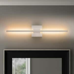 Allison 23.6 in. 1-Light Chrome Linear Dimmable LED Wall Sconce