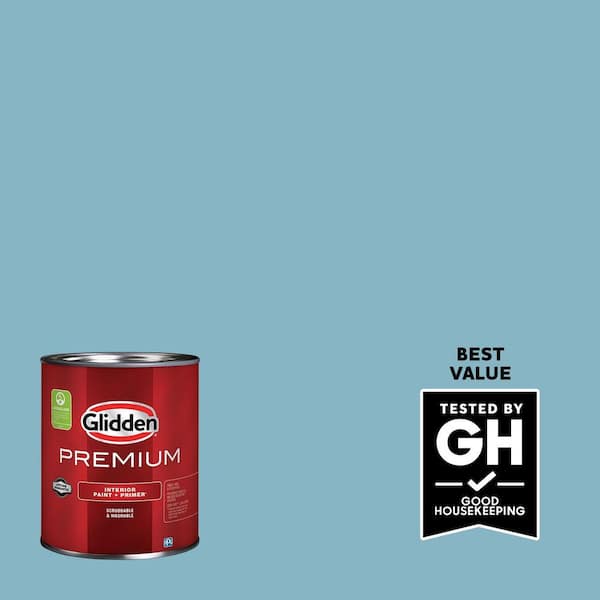 Glidden Premium 1 qt. PPG1151-4 Crystal Lake Semi-Gloss Interior Latex Paint