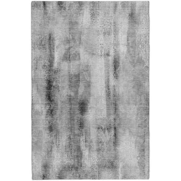 Dream Shag Premium Machine Washable Abstract ADS537 Gray 10 ft. x 14 ft. Area Rug