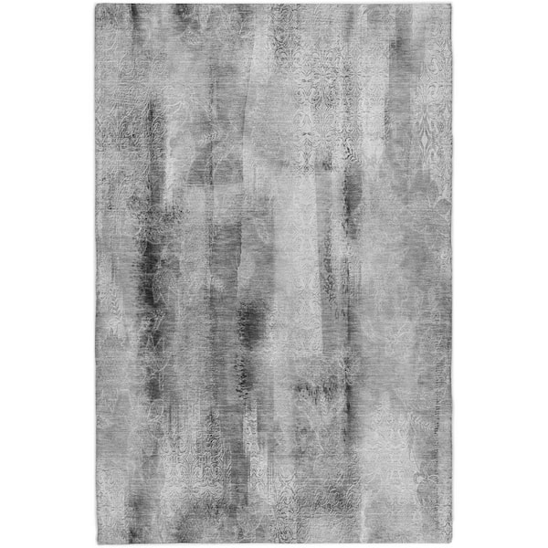 Dream Shag Premium Machine Washable Abstract ADS537 Gray 5 ft. x 7 ft. 6 in. Area Rug