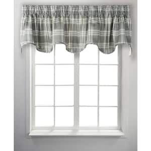 Bartlett 17 in. L Cotton Lined Scallop Valance in Grey