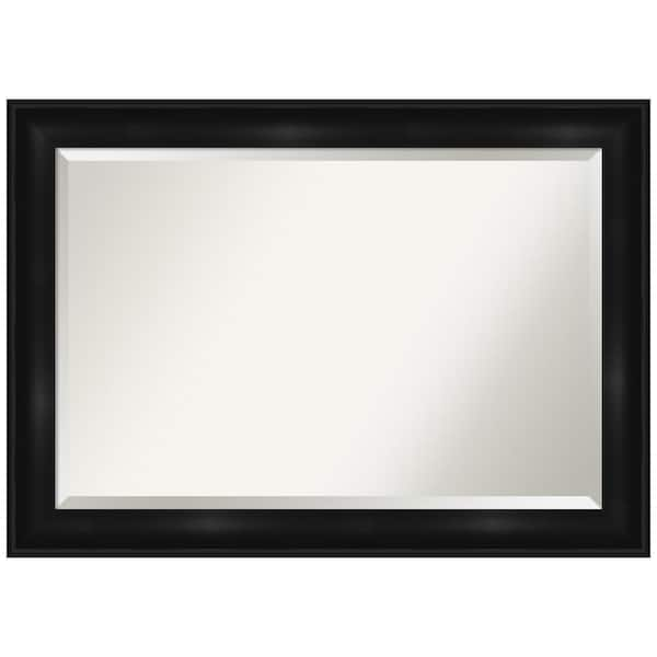 Amanti Art Medium Rectangle Distressed Black Beveled Glass Modern Mirror (29.75 in. H x 41.75 in. W)