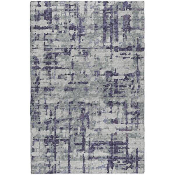 Dream Shag Premium Machine Washable Abstract ADS76 Purple 5 ft. x 7 ft. 6 in. Area Rug
