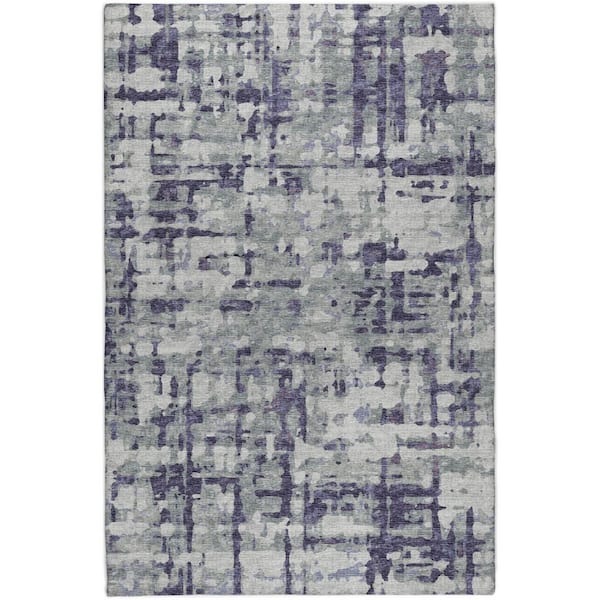 Dream Shag Premium Machine Washable Abstract ADS76 Purple 9 ft. x 12 ft. Area Rug