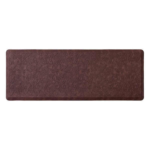 Chef Gear Marni Red 17.5 in. x 48 in. Floral Synthetic Kitchen Mat