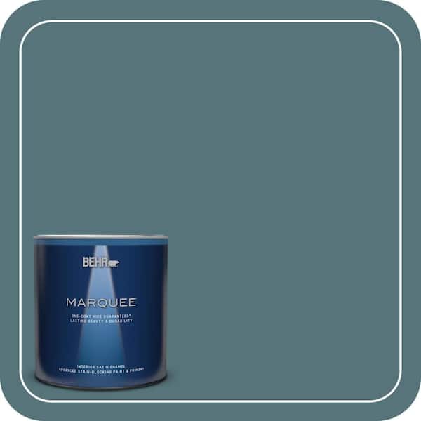 BEHR MARQUEE 1 qt. Home Decorators Collection #HDC-FL15-03 Blue Sage Satin Enamel Interior Paint & Primer