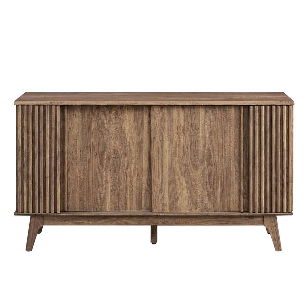Eudora Walnut Wood Grain Mid-Century Modern Sideboard