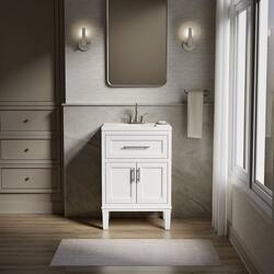 KOHLER Chesil 24in. Single Sink Freestanding White Bath Vanity with Bianco Bella Quartz Top Assembled