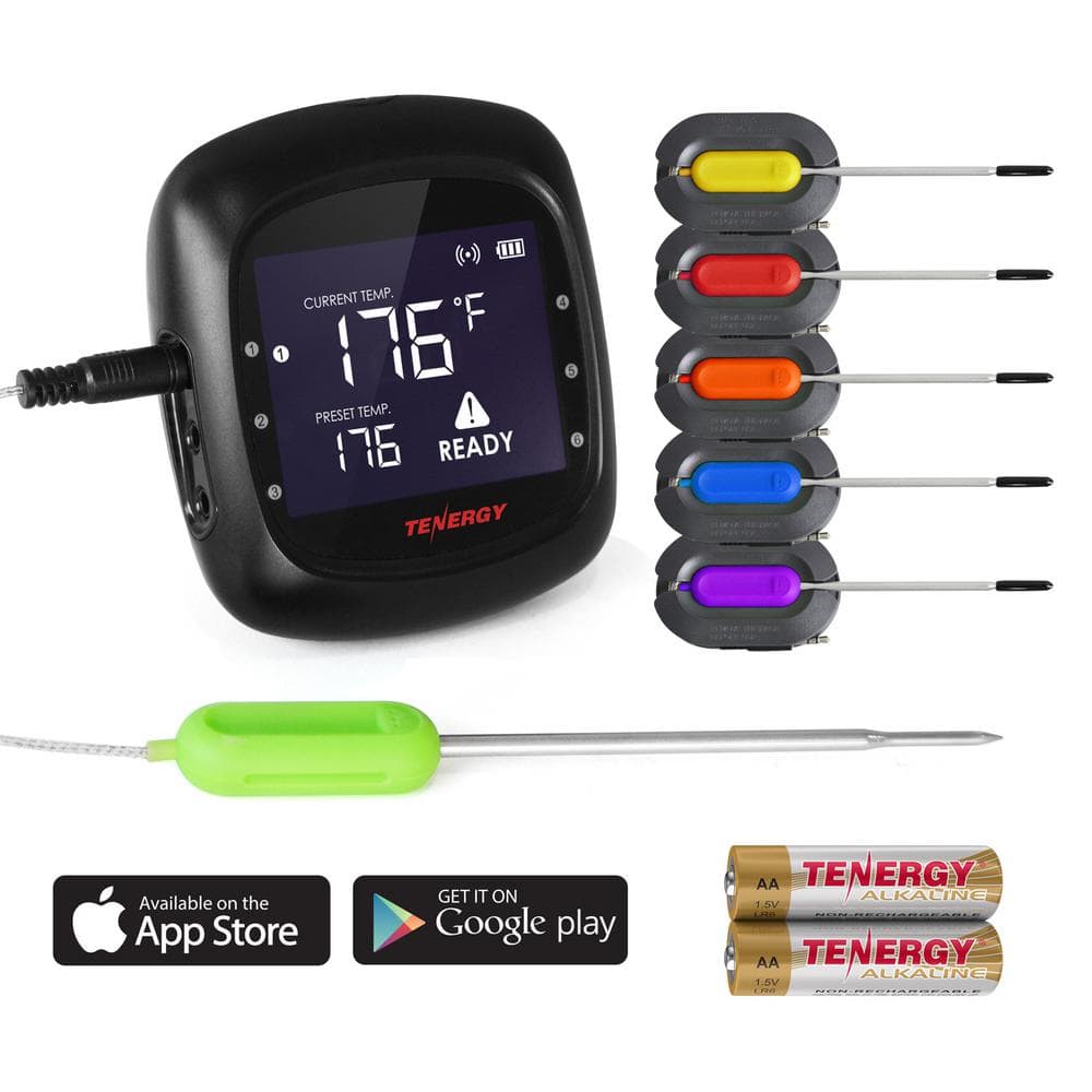 Solis Black Wireless Digital Meat Thermometer with 6 Stainless Steel Probes