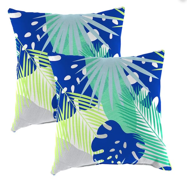 14 in. L x 14 in. W x 4 in. T Square Outdoor Throw Pillow (2-Pack)