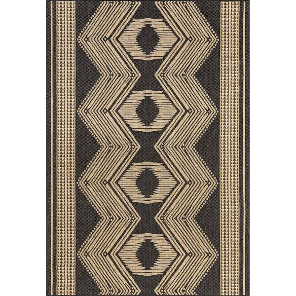 nuLOOM Ranya Tribal Dark Gray 8 ft. x 10 ft. Indoor/Outdoor Area Rug