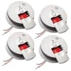 Firex Smoke Detector, Hardwired with nine-V Battery Backup & Front-Load Battery Door, Smoke Alarm, 4-Pack