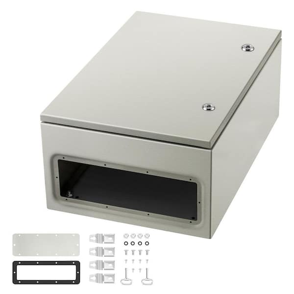 SKYSHALO 24 x 16 x 10 in. NEMA 4X Steel Electrical Box NEMA Steel Enclosure IP66 Waterproof and Dustproof with Mounting Plate