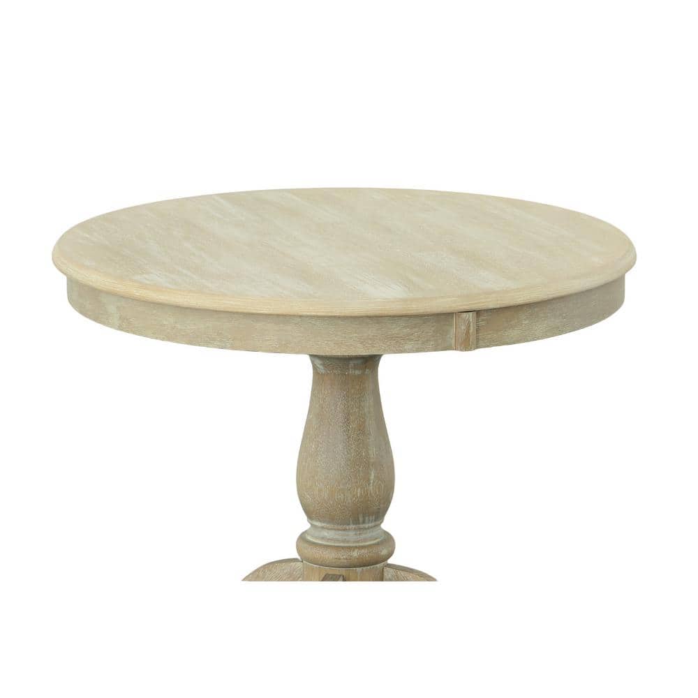 Fairview Natural Driftwood Round Pedestal Dining Table, 30" Wood