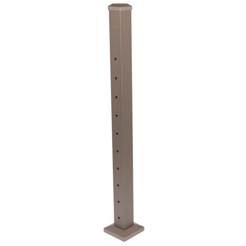 Cable Rail 2-1/2 in. x 2-1/2 in. x 39 in. Textured Bronze Aluminum End Post for Cable Railing System price history on PriceWatchPro