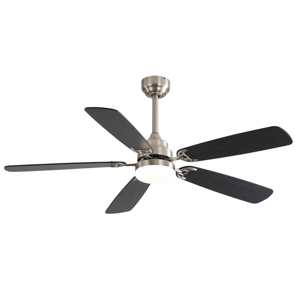 52 in. Indoor Nickel Modern Ceiling Fan with Light and Remote Control
