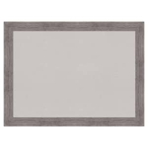 Pinstripe Plank Grey Narrow Framed Grey Corkboard 31 in. x 23 in. Bulletin Board Memo Board