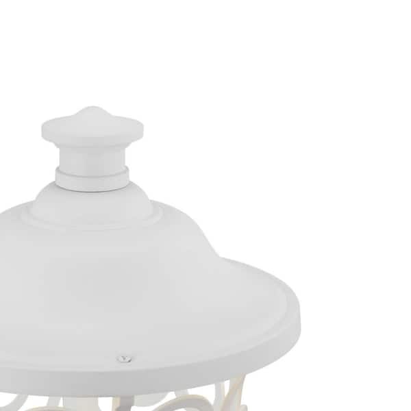 Leawood LED Collection 1-Light White Transitional Outdoor Post Lantern Light